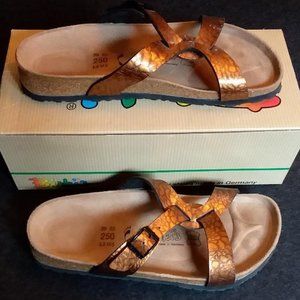 Birki's Sylt Sandals Metallic Amber Size 39 Narrow